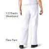 WonderWink Women’s Scrubs Romeo Six-Pocket Flare Leg Pant – XS-5XL, 6 Pockets, Elastic Waistband with Convertible Drawstring(White)