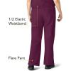 WonderWink Women’s Scrubs Romeo Six-Pocket Flare Leg Pant – XS-5XL, 6 Pockets, Elastic Waistband with Convertible Drawstring(Wine)