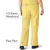 WonderWink Women’s Scrubs Romeo Six-Pocket Flare Leg Pant – XS-5XL, 6 Pockets, Elastic Waistband with Convertible Drawstring(Yellow)