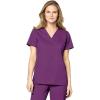 WonderWink Women’s Wonderwork Women’s Mock Wrap Scrub Top(Eggplant)