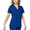 WonderWink Women’s Wonderwork Women’s Mock Wrap Scrub Top(Galaxy Blue)
