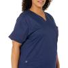 WonderWink Women’s Wonderwork Women’s Mock Wrap Scrub Top(Navy)