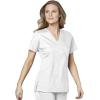 WonderWink Women’s Wonderwork Women’s Mock Wrap Scrub Top(White)