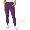 W123 Women’s Comfort Waist Cargo Jogger Scrub Pant(Eggplant)