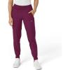 W123 Women’s Comfort Waist Cargo Jogger Scrub Pant(Wine)