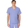 WINK Scrubs for Men, W123, V-Neck Tops with 6 Pockets(Ceil Blue)