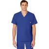 WINK Scrubs for Men, W123, V-Neck Tops with 6 Pockets(Galaxy Blue)
