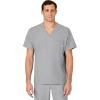 WINK Scrubs for Men, W123, V-Neck Tops with 6 Pockets(Grey)
