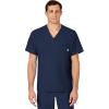 WINK Scrubs for Men, W123, V-Neck Tops with 6 Pockets(Navy)