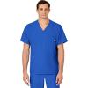 WINK Scrubs for Men, W123, V-Neck Tops with 6 Pockets(Royal)