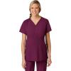Wink Scrubs for Women, W123, Maternity V-Neck Tops with 5 Pockets(Wine)