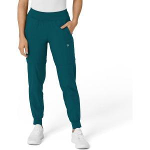 W123 Women’s Comfort Waist Cargo Jogger Scrub Pant(Caribbean Blue)