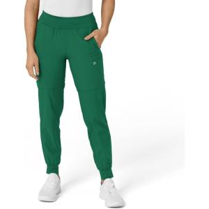 W123 Women’s Comfort Waist Cargo Jogger Scrub Pant(Hunter Green)