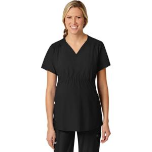 Wink Scrubs for Women, W123, Maternity V-Neck Tops with 5 Pockets(Black)