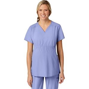 Wink Scrubs for Women, W123, Maternity V-Neck Tops with 5 Pockets(Ceil Blue)