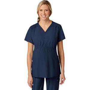 Wink Scrubs for Women, W123, Maternity V-Neck Tops with 5 Pockets(Navy)