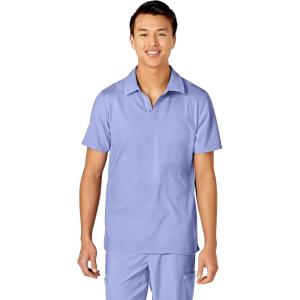 WonderWink Mens Collar Top(Ceil Blue)