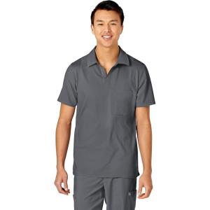WonderWink Mens Collar Top(Pewter)