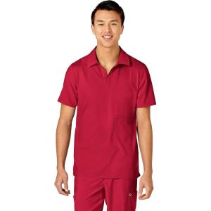 WonderWink Mens Collar Top(Red)