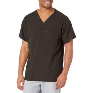 WonderWink Mens Knit Panel V-Neck Scrub Top(Black)