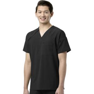 WonderWink Mens Men’s Ez Zip Scrub Top(Black)