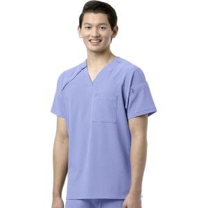 WonderWink Mens Men’s Ez Zip Scrub Top(Ceil Blue)
