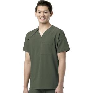 WonderWink Mens Men’s Ez Zip Scrub Top(Olive)