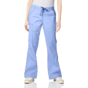 WonderWink Womens Grace Flare Leg Cargo PantMedical Scrubs Pants(Ceil Blue)