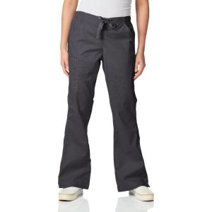 WonderWink Womens Grace Flare Leg Cargo PantMedical Scrubs Pants(Charcoal)