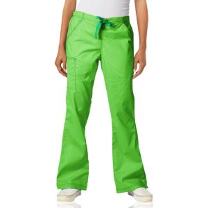 WonderWink Womens Grace Flare Leg Cargo PantMedical Scrubs Pants(Green Apple)