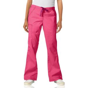 WonderWink Womens Grace Flare Leg Cargo PantMedical Scrubs Pants(Hot Pink)