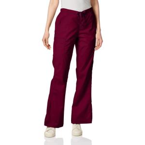 WonderWink Womens Grace Flare Leg Cargo PantMedical Scrubs Pants(Wine)