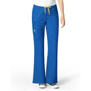 WonderWink Women’s Scrubs Romeo Six-Pocket Flare Leg Pant – XS-5XL, 6 Pockets, Elastic Waistband with Convertible Drawstring(Royal)
