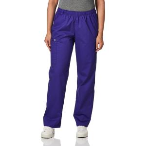 WonderWink Women’s Tall Wonderwork Women’s Pull-On Cargo Scrub Pant Tall(Grape)
