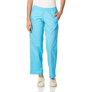 WonderWink Women’s Tall Wonderwork Women’s Pull-On Cargo Scrub Pant Tall(Light Turquoise)