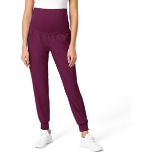 WonderWink Women’s W123 Maternity Jogger Scrub Pant(Wine)