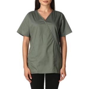 WonderWink Women’s Wonderwork Women’s Mock Wrap Scrub Top(Olive)