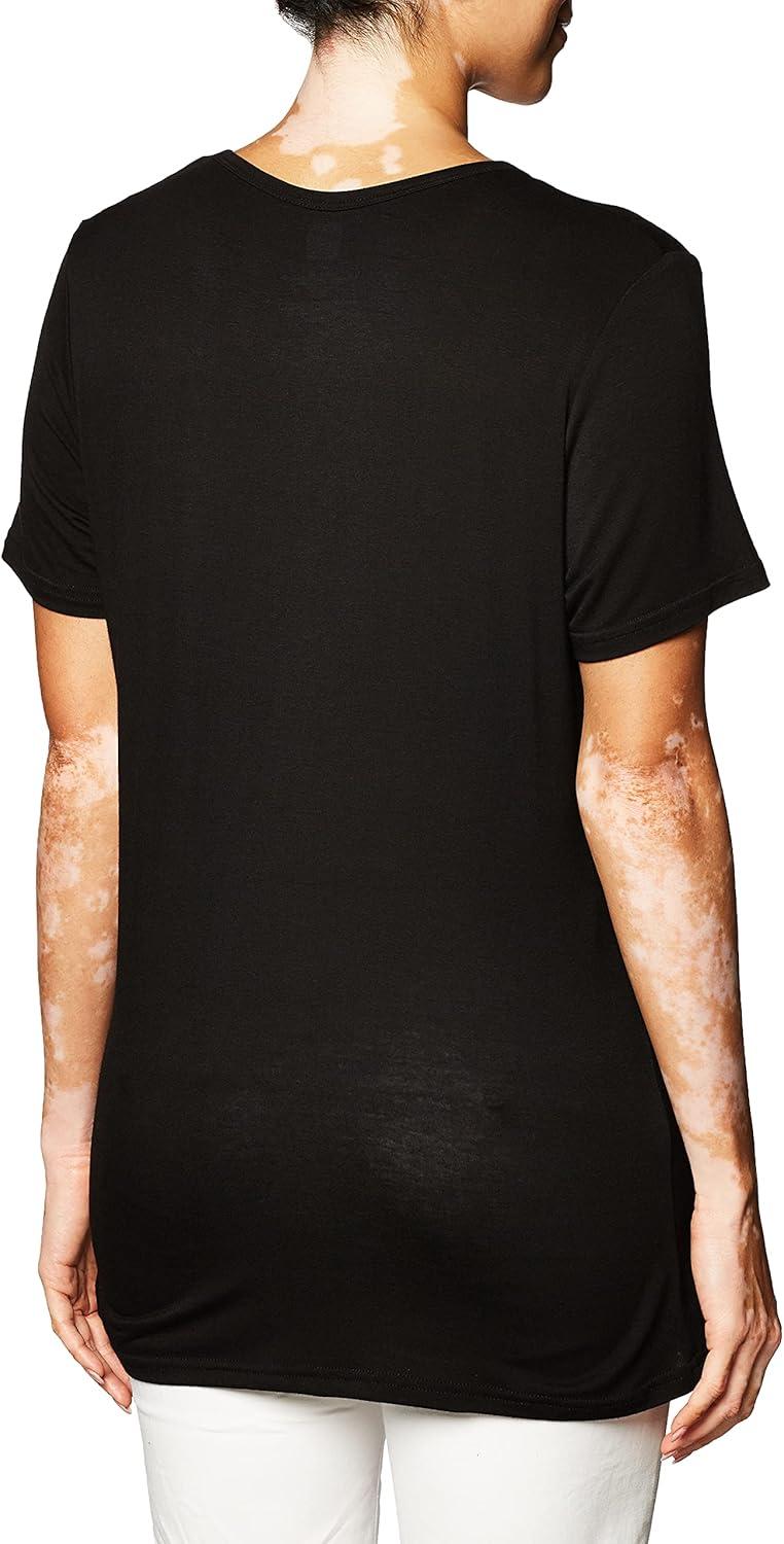 imageLayers Womens Silky Knit Short Sleeve TeeBlack