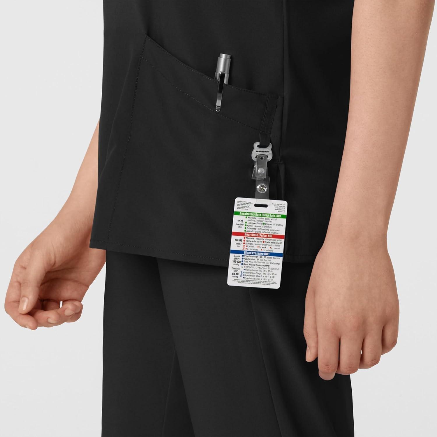 imageWink Scrubs for Women W123 Classic VNeck Tops with 2 PocketsBlack