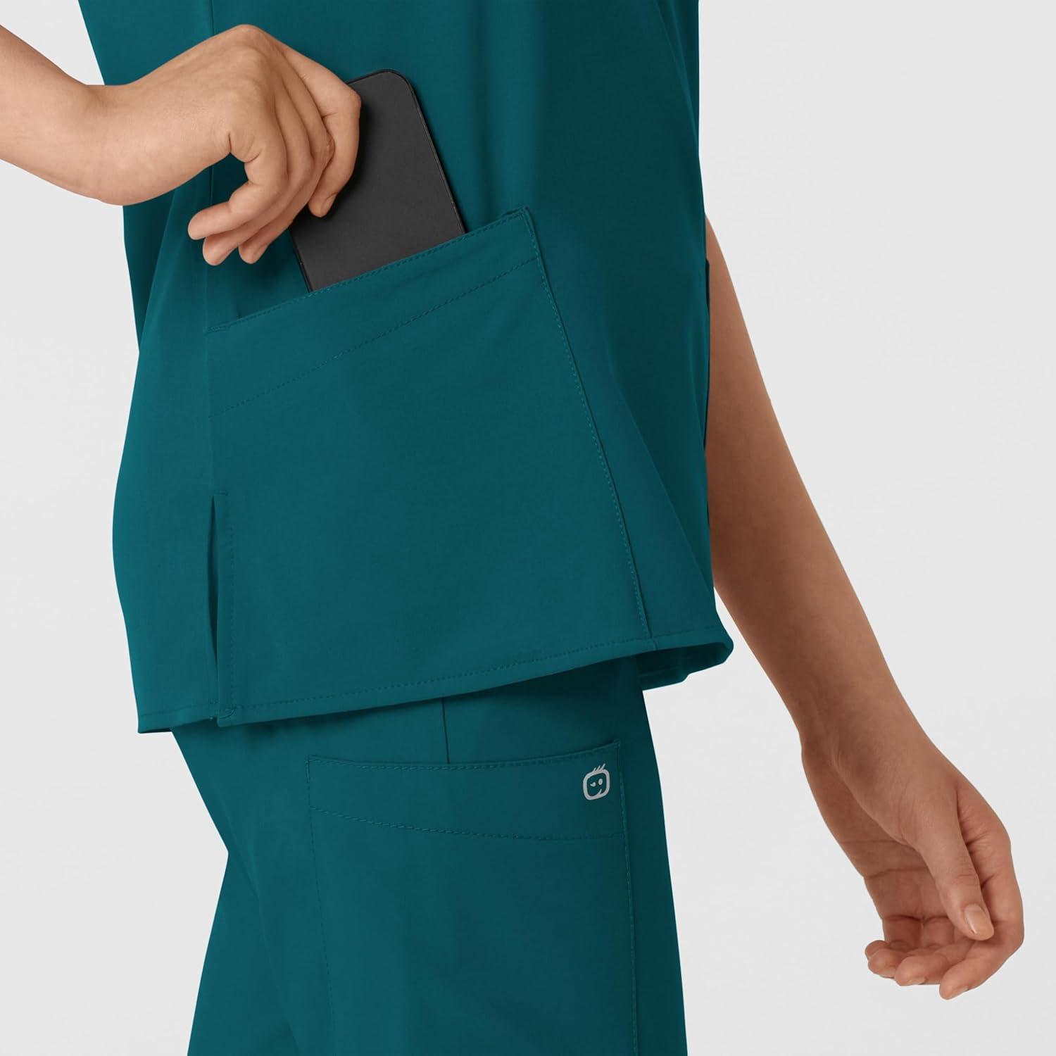 imageWink Scrubs for Women W123 Classic VNeck Tops with 2 PocketsCaribbean Blue