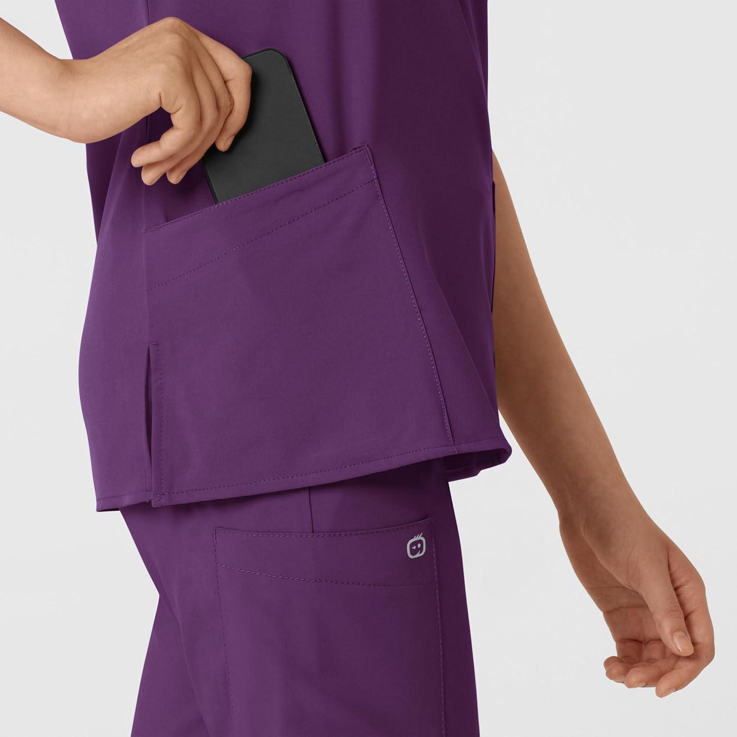 imageWink Scrubs for Women W123 Classic VNeck Tops with 2 PocketsEggplant