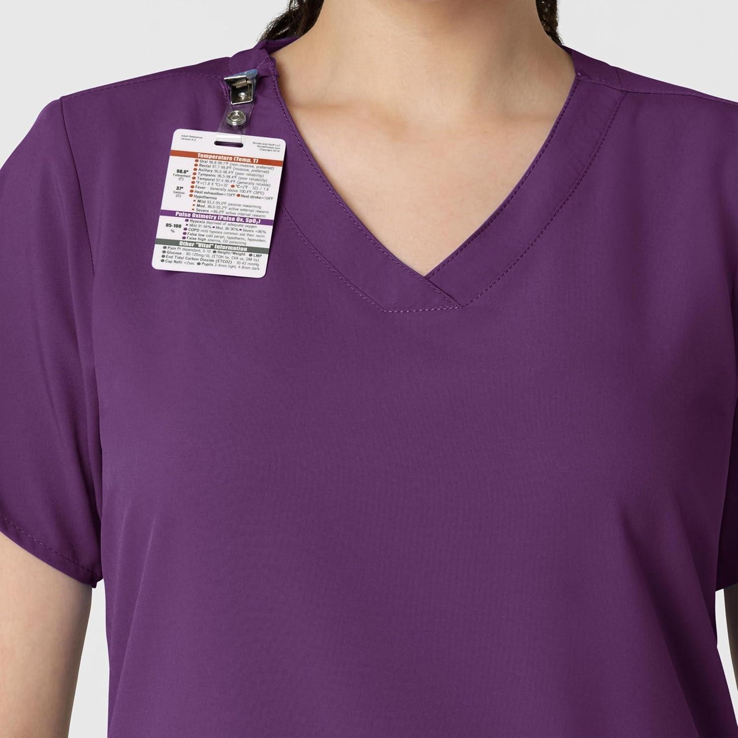 imageWink Scrubs for Women W123 Classic VNeck Tops with 2 PocketsEggplant