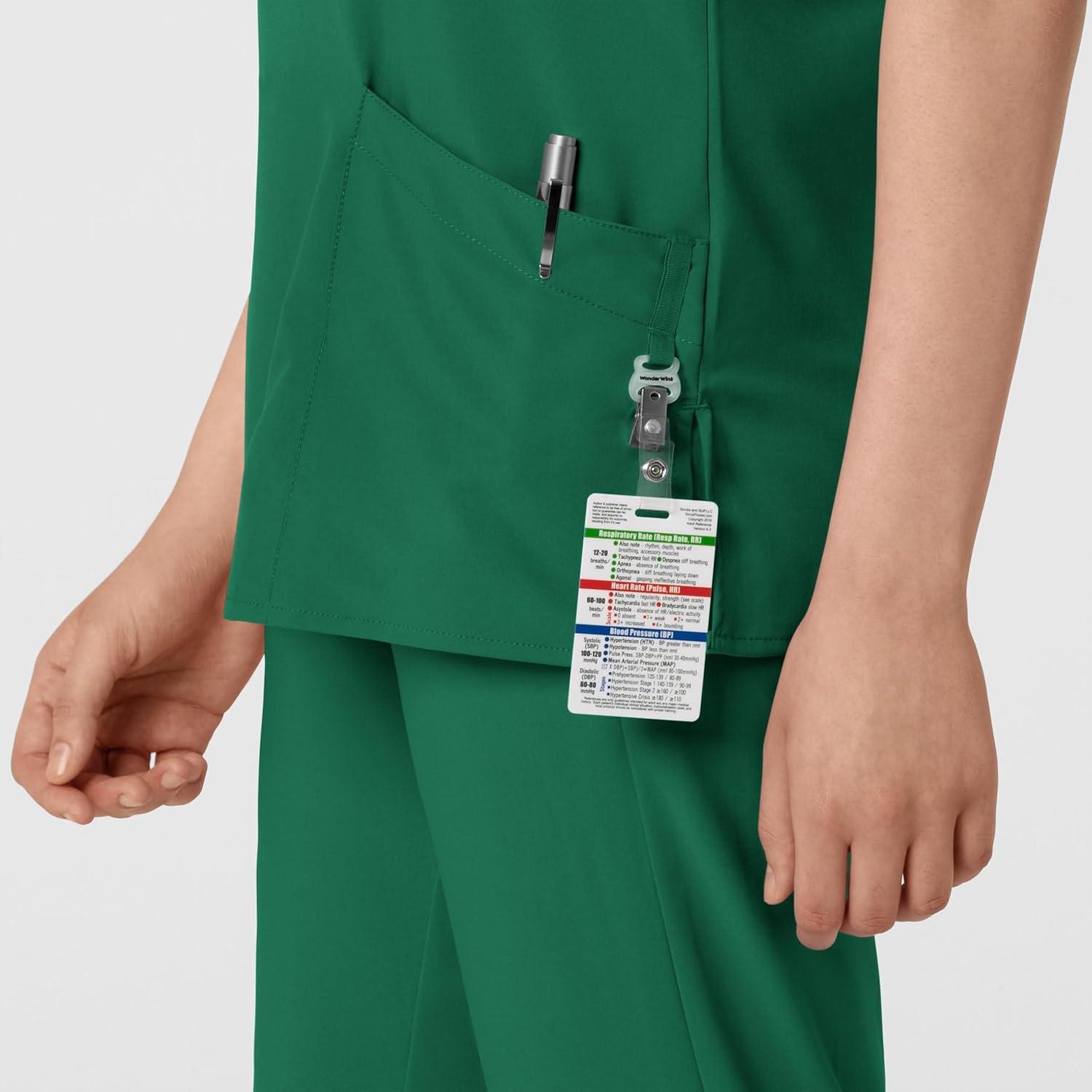 imageWink Scrubs for Women W123 Classic VNeck Tops with 2 PocketsHunter Green
