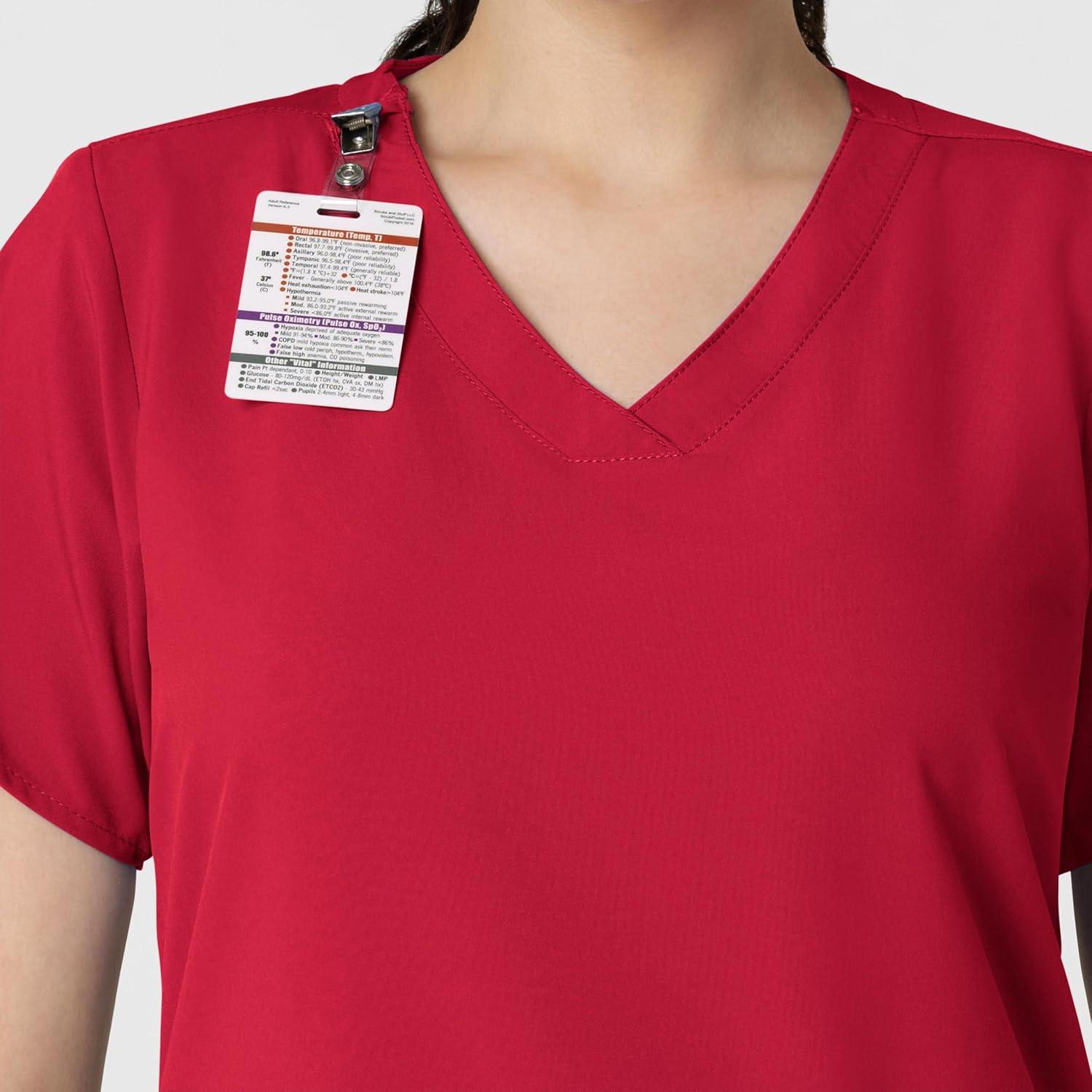 imageWink Scrubs for Women W123 Classic VNeck Tops with 2 PocketsRed