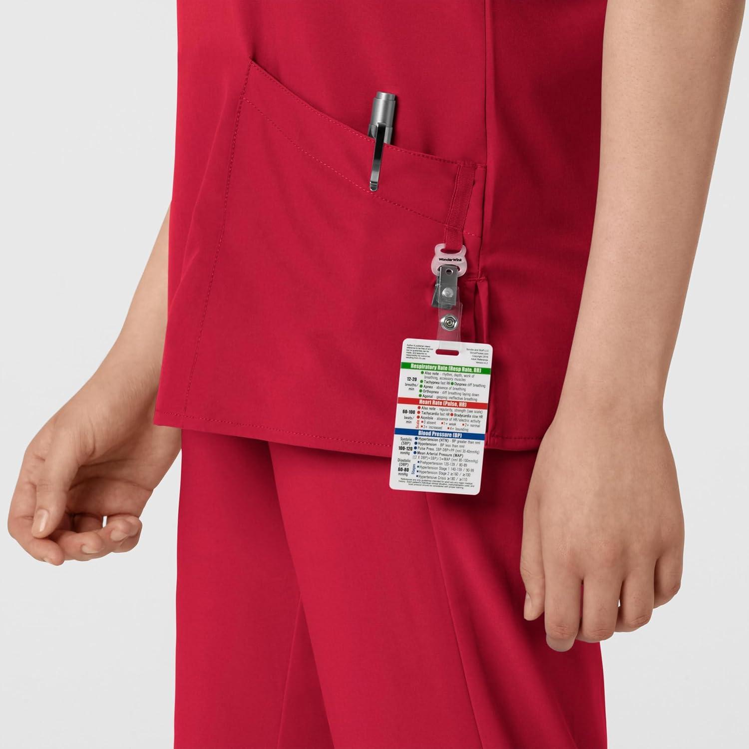 imageWink Scrubs for Women W123 Classic VNeck Tops with 2 PocketsRed