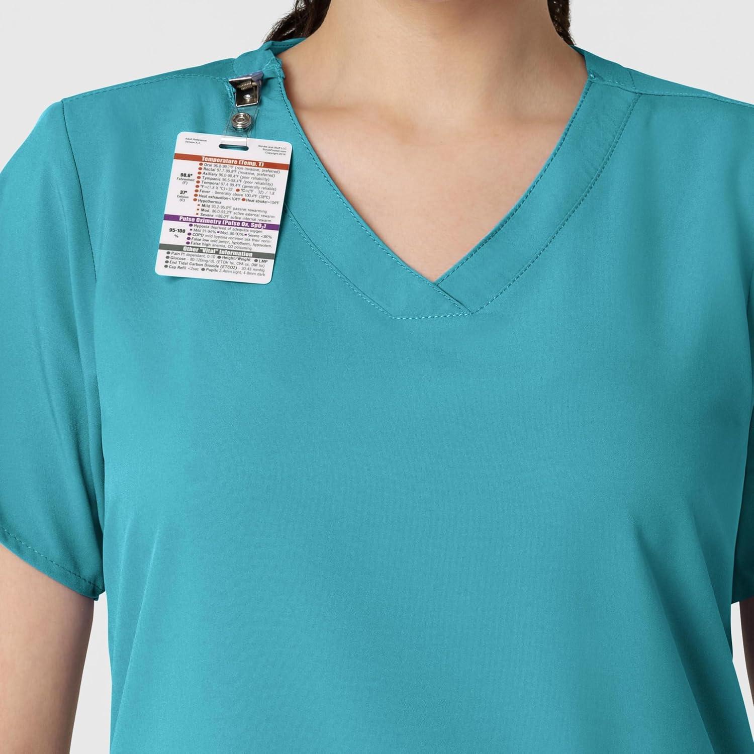 imageWink Scrubs for Women W123 Classic VNeck Tops with 2 PocketsTeal Blue
