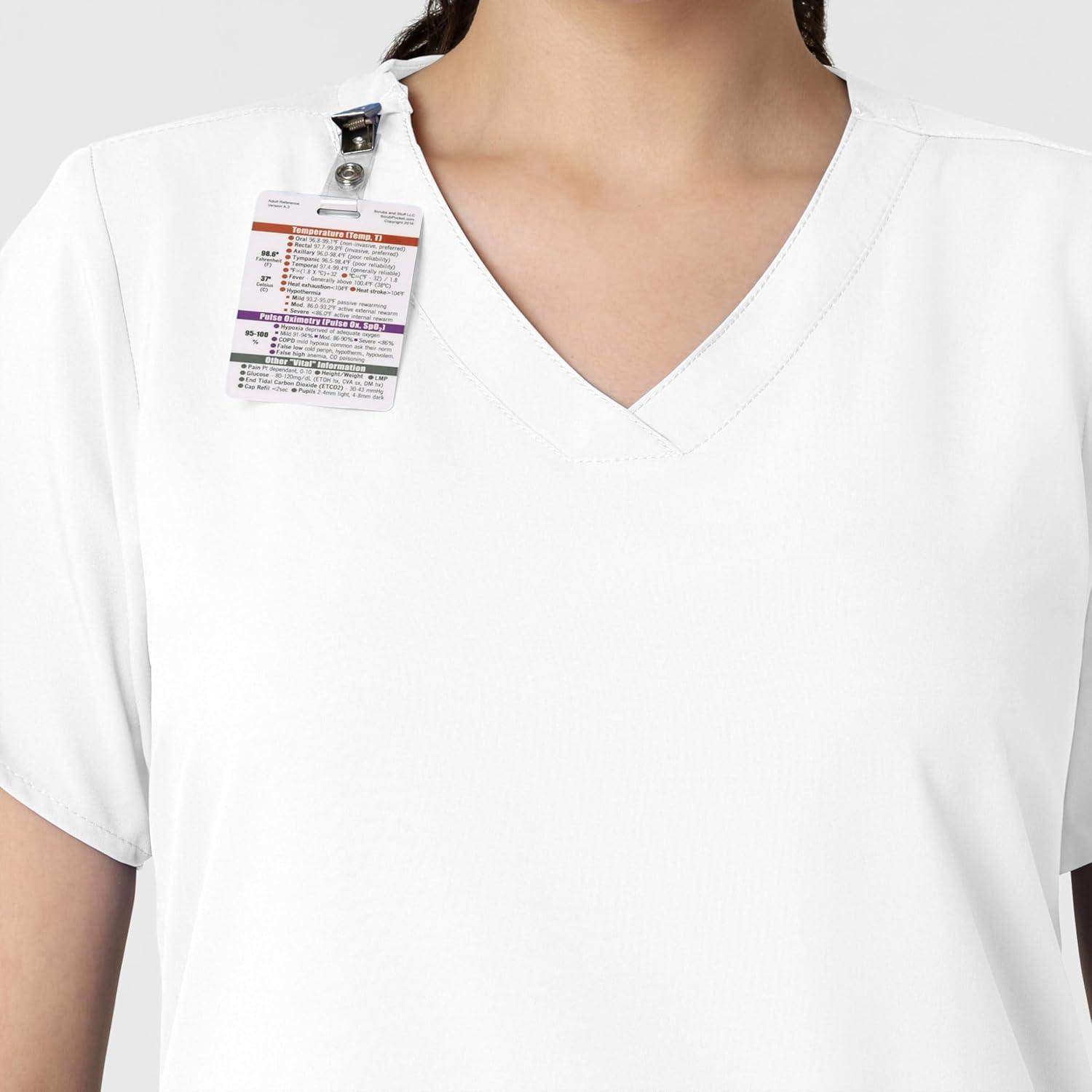 imageWink Scrubs for Women W123 Classic VNeck Tops with 2 PocketsWhite