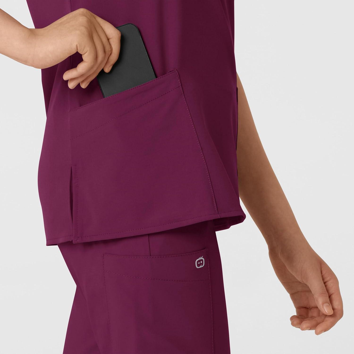 imageWink Scrubs for Women W123 Classic VNeck Tops with 2 PocketsWine