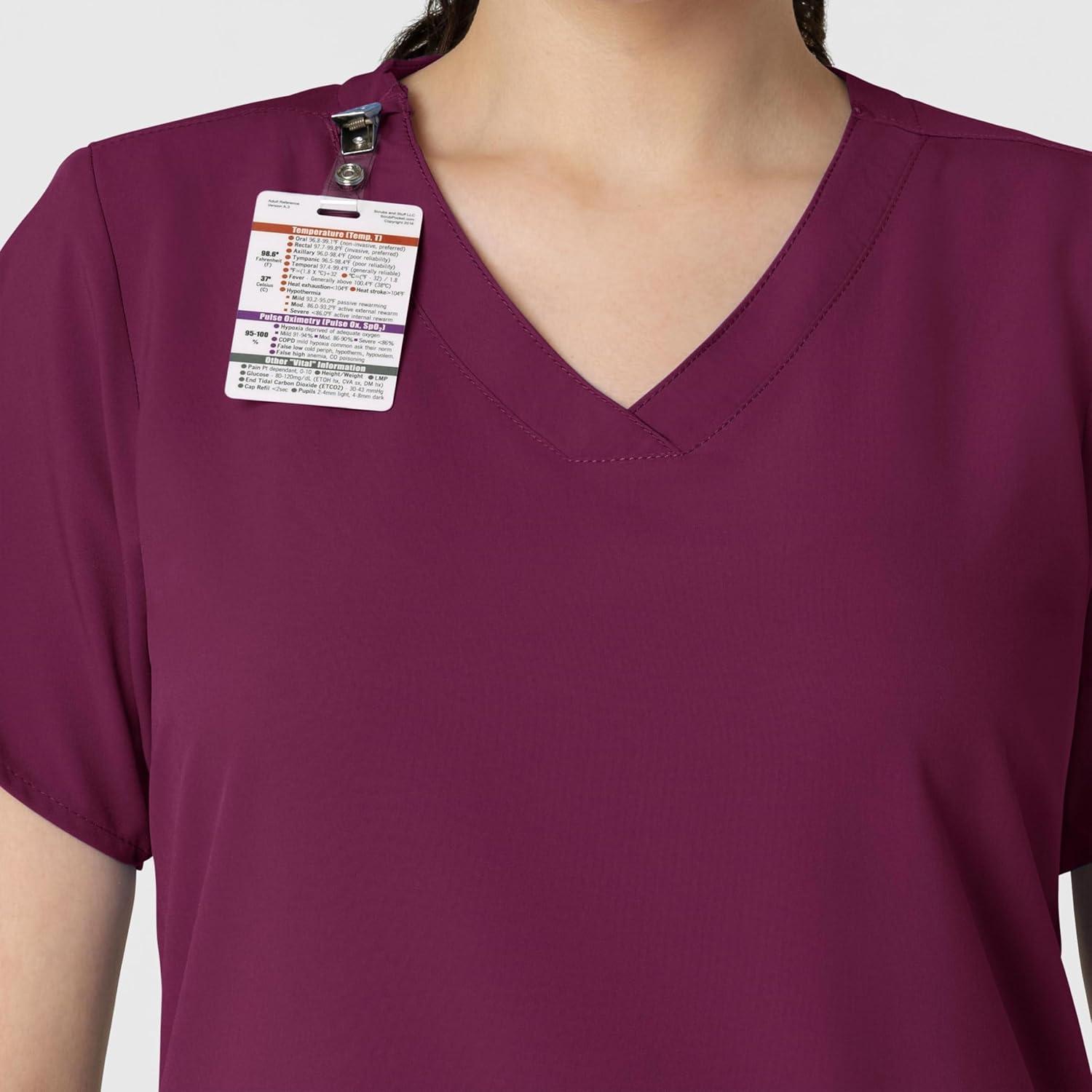 imageWink Scrubs for Women W123 Classic VNeck Tops with 2 PocketsWine