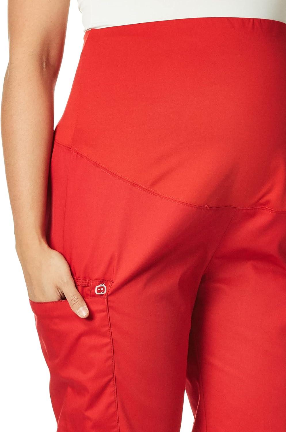 imageWink WonderWORK Scrubs for Maternity Cargo Scrub PantsRed